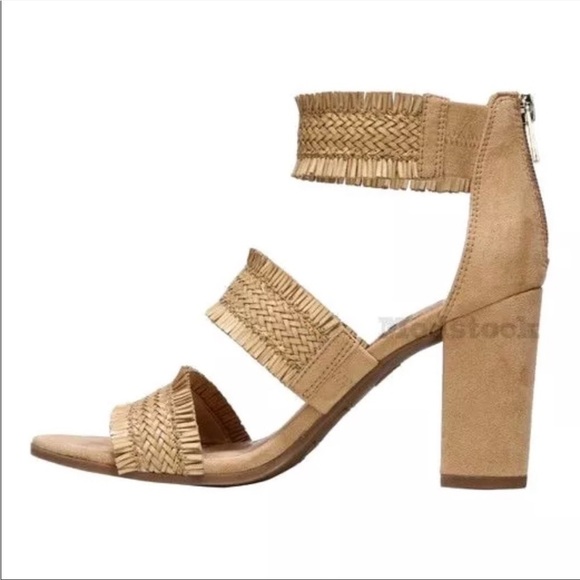 Sam & Libby Esther tan sandal block heel fringe size 9 brown neutral lik… - Picture 3 of 9